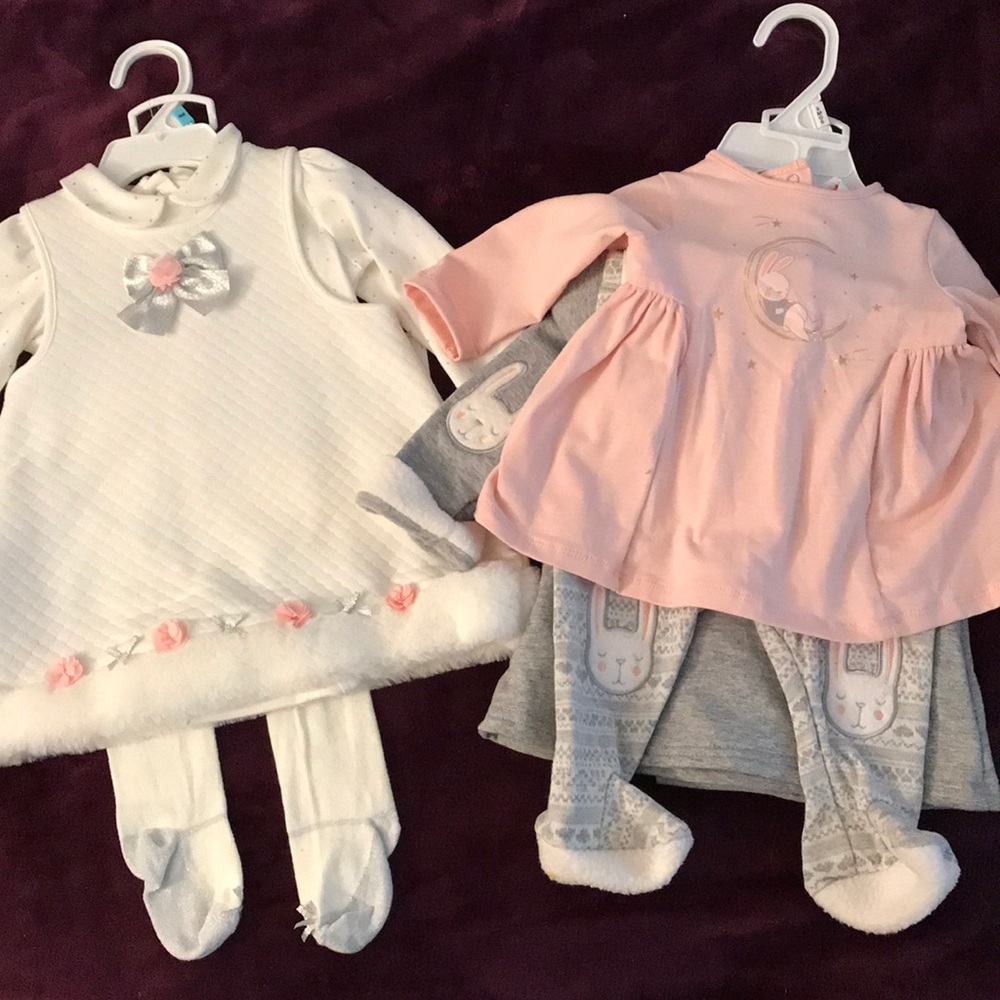 2 NWT 3-piece winter baby outfits